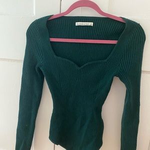 Abercrombie green long sleeve body suit